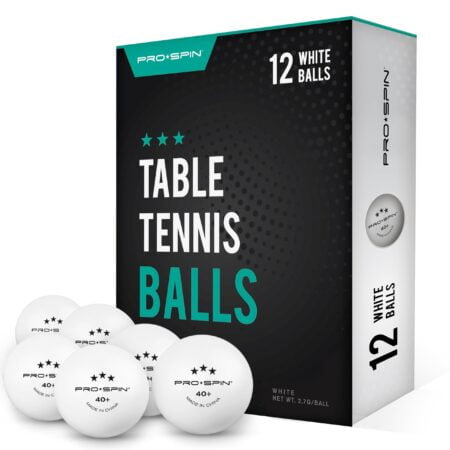 PRO SPIN Ping Pong Balls - White 3-Star 40+ Table Tennis Balls (Pack of 12) | High-Perform