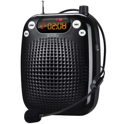 SHIDU Voice Amplifier Teachers with Microphone Headset, Portable PA System Speaker 10W 180