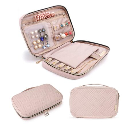 BAGSMART Jewelry Organizer Case Travel Jewelry Storage Bag for Necklace, Earrings, Rings,