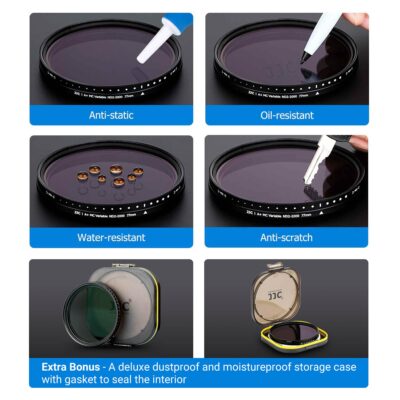 JJC 55mm ND Filter ND2-2000 VND Variable Neutral Density Fader for Sony A7IV A7III A7II A7 - Image 6