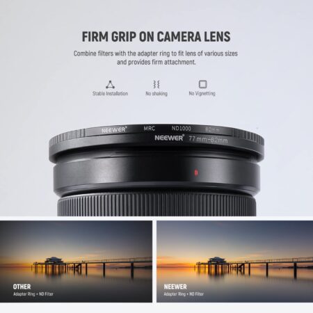 Neewer 9 Pieces Lens Filter Rings Set, Made of Anodized Aluminum, Includes: 37-49mm, 49-52 - Image 5