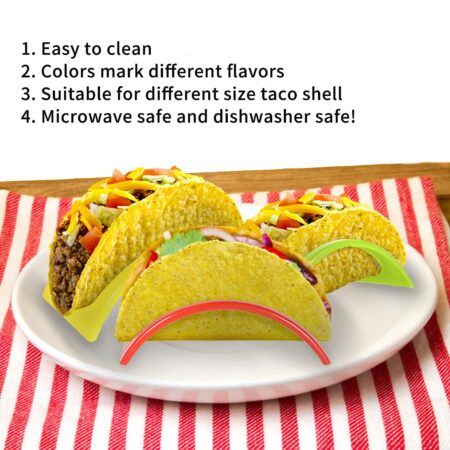 Ximimark 12 pcs Colorful Taco Holder Stand For Soft & Hard Shell Taco Microwave Safe - Image 5