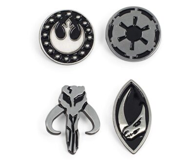 Star Wars The Mandalorian Symbols 4-Piece Enamel Pin Set | Base Metal Pins