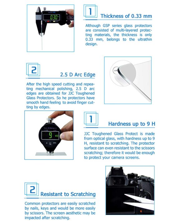 JJC Ultra-thin Optical Glass LCD Screen Protector for Ricoh GRIII, Ricoh GR III MK III LCD - Image 3