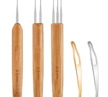 5 Pieces Dreadlocks Crochet Hook Tool Crochet Needles Includes 3 Pieces Dreadlocks Crochet