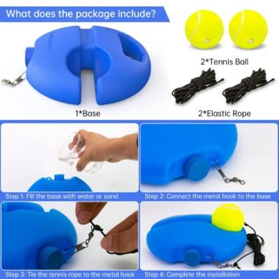 CHEGIF Tennis Trainer Rebound Ball with 2 String Balls, Solo Tennis Training Equipment for - Image 3