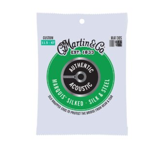 Martin Guitar MA130S Authentic Acoustic Custom-Gauge Marquis Silked Strings, Silk & Steel