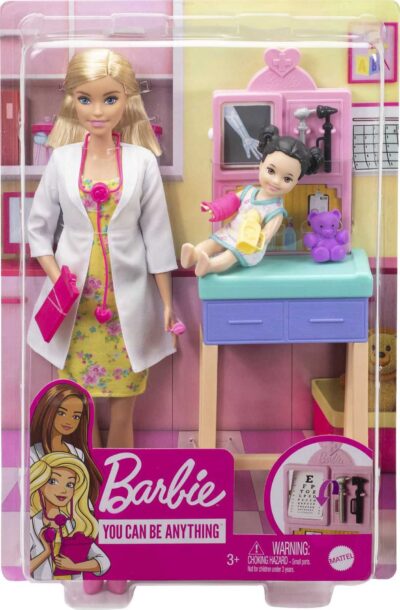 Barbie Careers Doll & Playset, Pediatrician Theme with Blonde Fashion Doll, 1 Patient Doll - Image 6