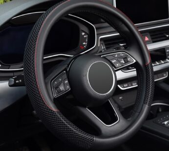 KAFEEK Steering Wheel Cover, Universal 15 inch, Microfiber Leather Viscose, Breathable, An