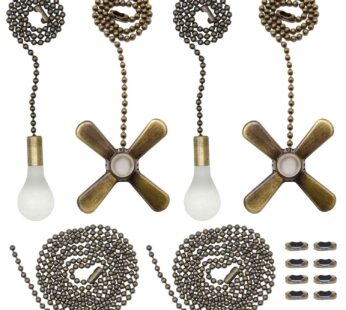 Iceyyyy Bronze Ceiling Fan Pull Chain Set Including 4Pcs Beaded Ball Fan Pull Chain Pendan