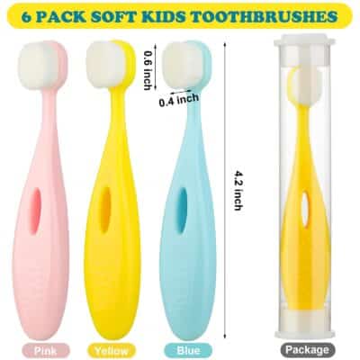 6 Pieces Kids Extra Soft Nano Toothbrush Children Bristles Toothbrush Children Micro Nano - Image 2