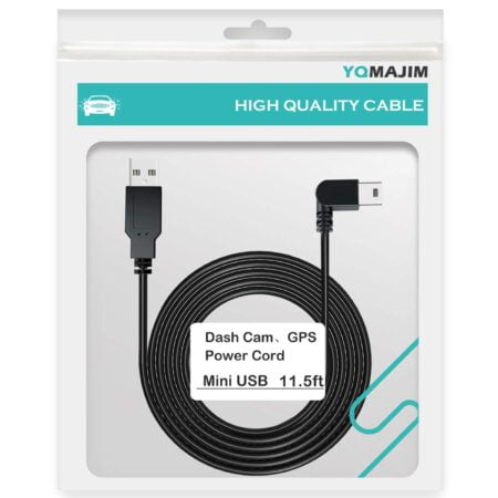 YQMAJIM Charging Power Cable for Dash Cam, (11.5 Ft) USB 2.0 to Mini USB Car Vehicle Power - Image 7