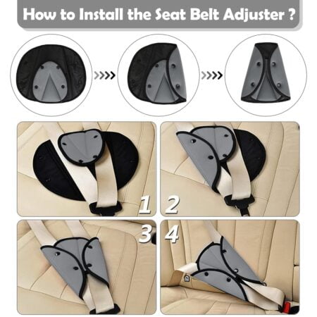 Seat Belt Adjuster for Kids & Adults, 2 Pack Seatbelt Adjuster for Kids, Seat Belt Clips, - Image 6