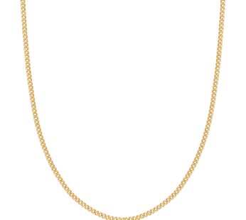 Barzel 18K Gold Plated Curb/Cuban Link Gold Chain Necklace 2MM, 3MM, 4MM, 5MM For Women or