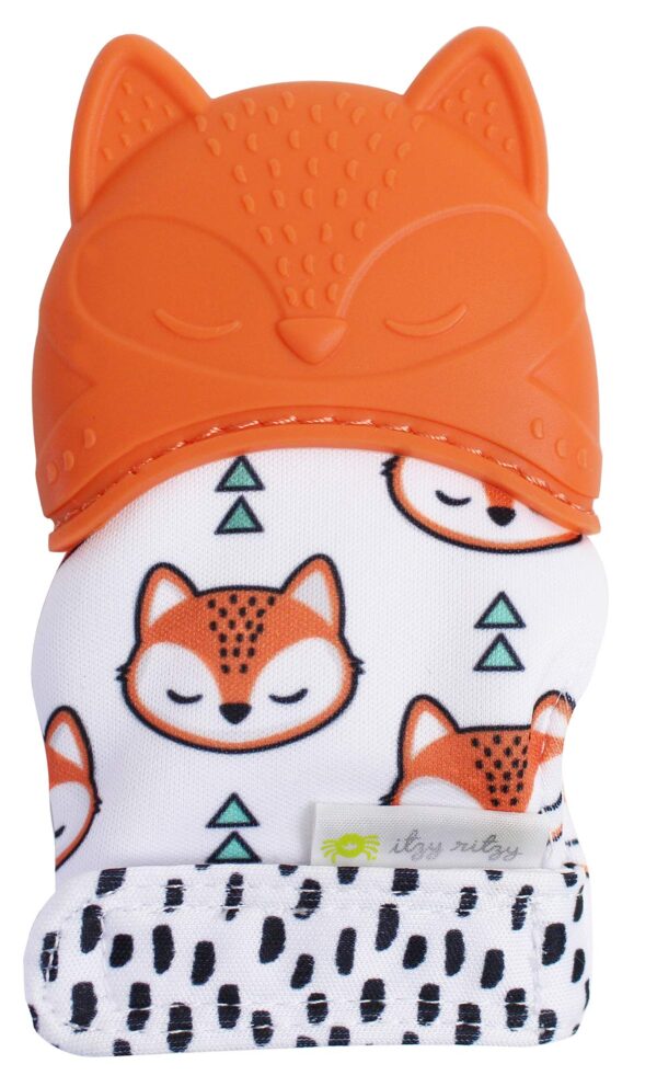 Itzy Ritzy Silicone Teething Mitt - Soothing Infant Teething Mitten with Adjustable Strap,