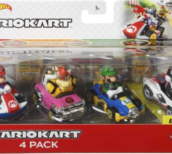 Hot Wheels Mario Kart Characters & Karts as Die-Cast Toy Cars 4-Pack (Amazon Exclusive)