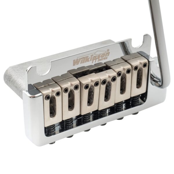 Wilkinson 52.5mm (2-1/16 inch) Full Block ST Guitar Tremolo Bridge Pop-In Arm 2-Point for - Image 5