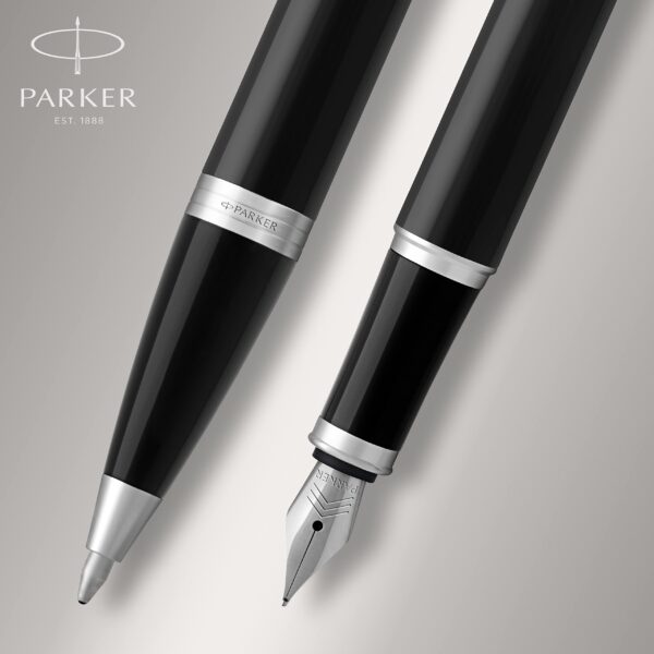 Parker IM Duo Gift Set with Ballpoint Pen & Fountain Pen | Gloss Black with Chrome Trim | - Image 5