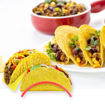 Ximimark 12 pcs Colorful Taco Holder Stand For Soft & Hard Shell Taco Microwave Safe - Image 2