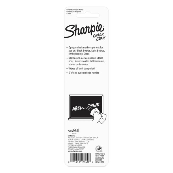 SHARPIE Chalk Marker, Wet Erase Markers, White, 1 Count - Image 6