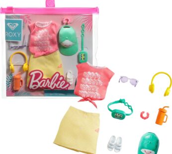 Barbie Storytelling Fashion Pack of Doll Clothes Inspired by Roxy: Red Graphic Top & Yello