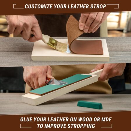 BeaverCraft Stropping Leather Strop for Knife Sharpening Strop LS2P1 - Knife Stropping Kit - Image 6