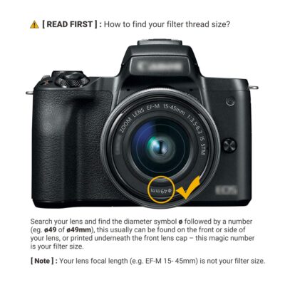 JJC 49mm ND Filter ND1000 Fixed 10-Stop Neutral Density Fader for Canon EOS R100 R50 R10 w - Image 2