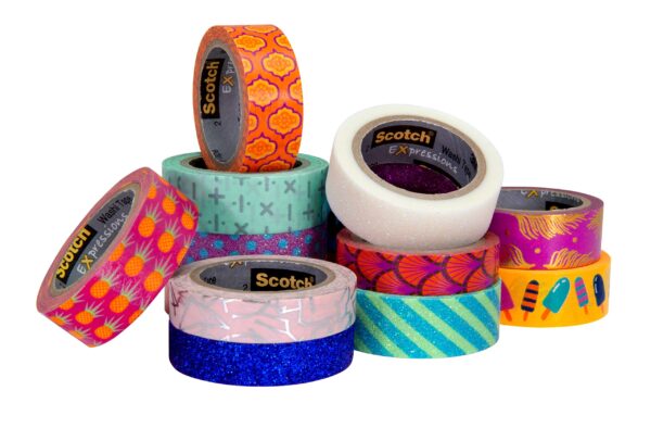 Scotch Expressions Washi Tape Multi Pack, 8 Rolls, Great for Gift Wrapping, Metallic Dots - Image 4