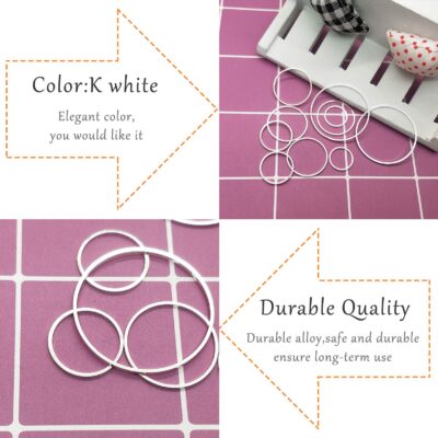 50Pcs Round Earring Beading Hoop Rings,Earring Finding Open Bezels Linking Rings Beading H - Image 4