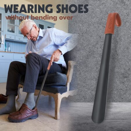 ZOMAKE Shoe Horn Long Handle for Seniors,Metal Long Shoehorn for Boots,16.5" Extra Long Sh - Image 3