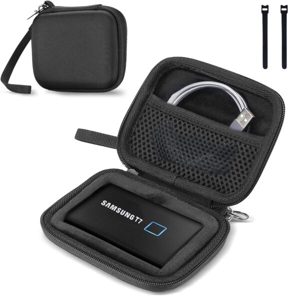 ProCase Hard Carrying Case Compatible for Samsung T7/ T7 Touch Portable SSD with 2 Cable T