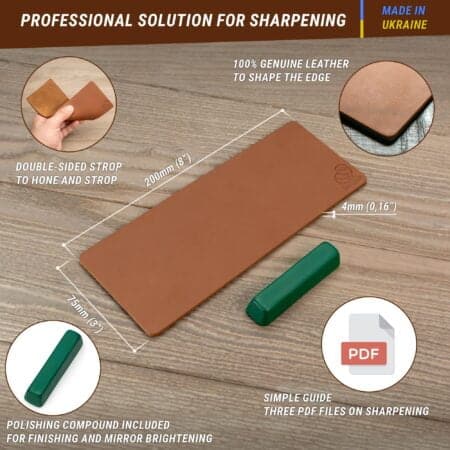 BeaverCraft Stropping Leather Strop for Knife Sharpening Strop LS2P1 - Knife Stropping Kit - Image 2
