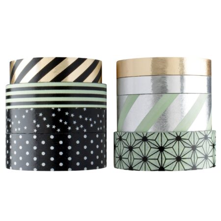 Scotch Expressions Washi Tape Multi Pack, 8 Rolls, Great for Gift Wrapping, Metallic Dots - Image 2