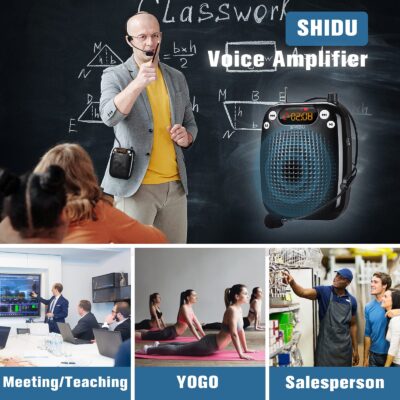 SHIDU Voice Amplifier Teachers with Microphone Headset, Portable PA System Speaker 10W 180 - Image 5