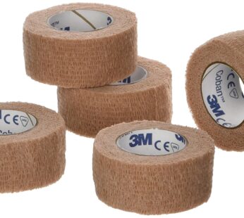 3M 27119 Coban Self- Adherent Wrap, Tan, 1″ Width, 5yds Length, Pack of 5 Rolls