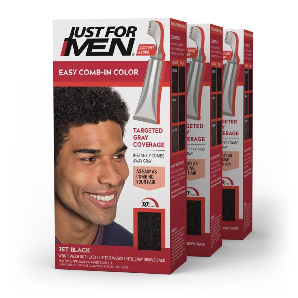 Just For Men Easy Comb-In Color Mens Hair Dye, Easy No Mix Application with Comb Applicato