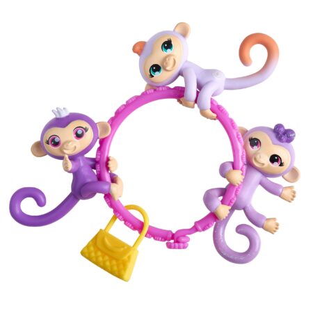 WowWee Fingerlings Minis-Series 1-5 Piece Banana Blister 3 Figures Plus Bonus Bracelet and