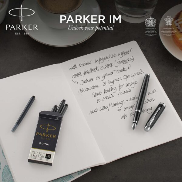 Parker IM Duo Gift Set with Ballpoint Pen & Fountain Pen | Gloss Black with Chrome Trim | - Image 6