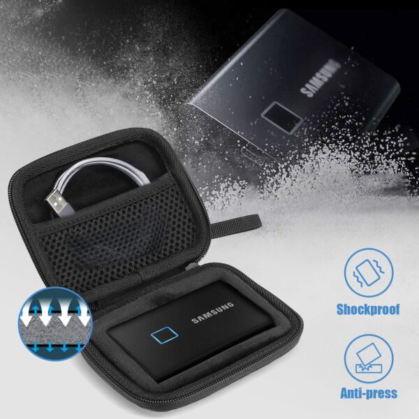 ProCase Hard Carrying Case Compatible for Samsung T7/ T7 Touch Portable SSD with 2 Cable T - Image 6