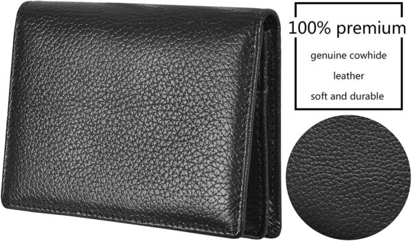 Outrip Genuine Leather Business Card Holder Name Card Case Credit Card Wallet with ID Wind - Image 4