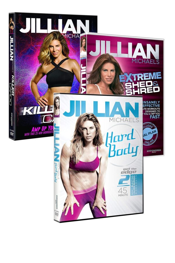 3 Pack Jillian Michaels Fitness DVD's Killer Body Extreme Shed And Shred Ripped In 30