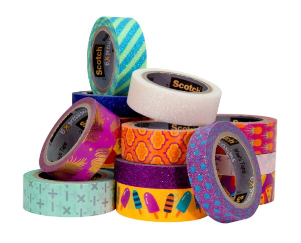Scotch Expressions Washi Tape Multi Pack, 8 Rolls, Great for Gift Wrapping, Metallic Dots - Image 3