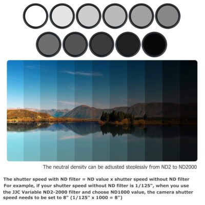 JJC 55mm ND Filter ND2-2000 VND Variable Neutral Density Fader for Sony A7IV A7III A7II A7 - Image 4