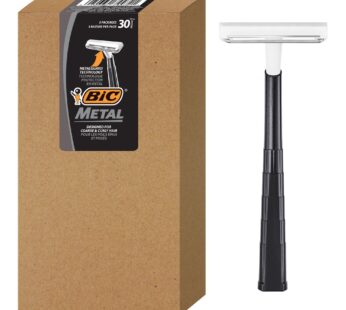 BIC Bic metal men’s disposable shaving razors, single blade, 30 count (6 packs of 5 razors