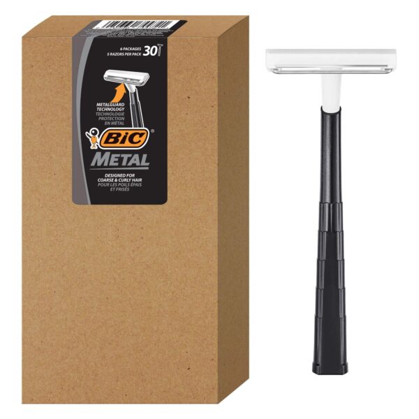 BIC Bic metal men's disposable shaving razors, single blade, 30 count (6 packs of 5 razors