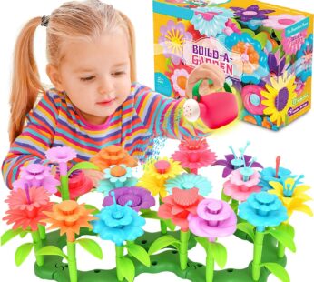 FUNZBO Flower Garden Building Toys – Toddler Girl Toys, Sorting & Stacking Toys, Kids Craf