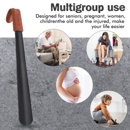 ZOMAKE Shoe Horn Long Handle for Seniors,Metal Long Shoehorn for Boots,16.5" Extra Long Sh - Image 6