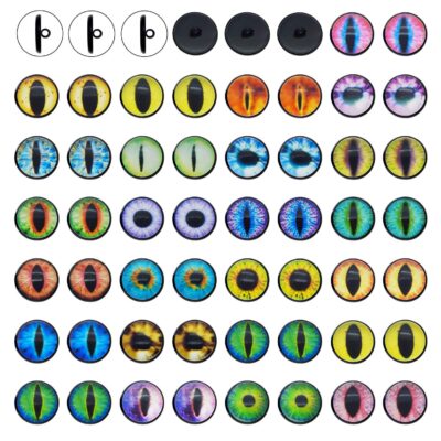 10MM 20 Pairs Sew On Eyes for Amigurumi Stuffed Plush Toys Glass Dragon Lizard Animal Craf