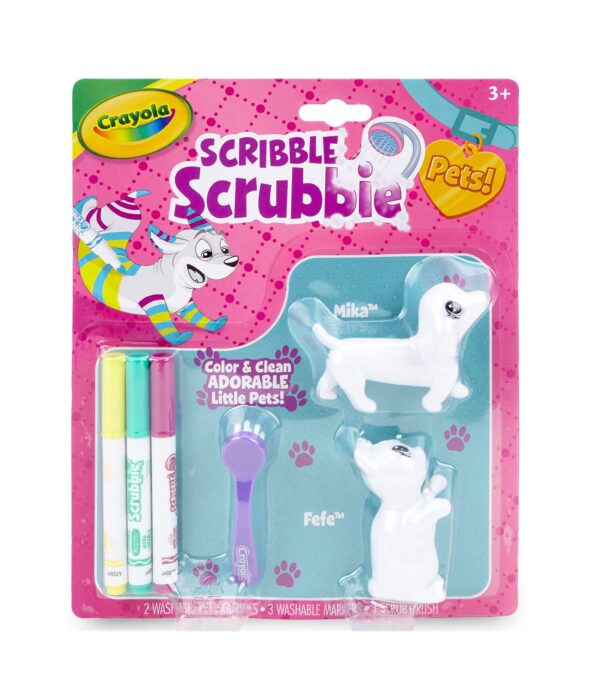 Crayola Scribble Scrubbie Pets, Dog & Cat, Kids Toys, Gift for Girls & Boys, Age 3, 4, 5,