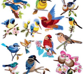 PAGOW 14PCS Embroidery Patches Birds, Birdie Iron On Patches, Embroidered Motif Applique S